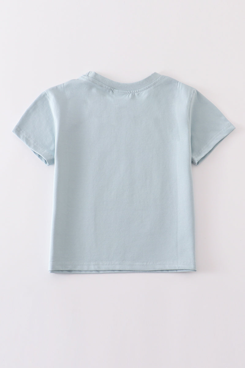 Blue blank basic t-shirt Adult Kids and baby bubble