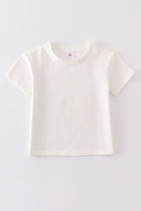 Cream blank basic t-shirt Adult Kids and baby bubble