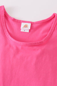 Hot pink blank basic kids teens adult tank top