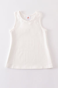 White blank basic kids teens adult tank top