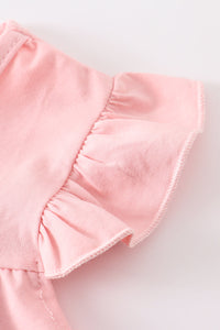 Pink basic ruffle top