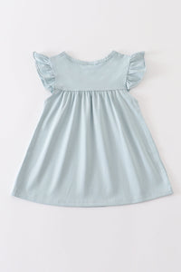 Blue basic ruffle top