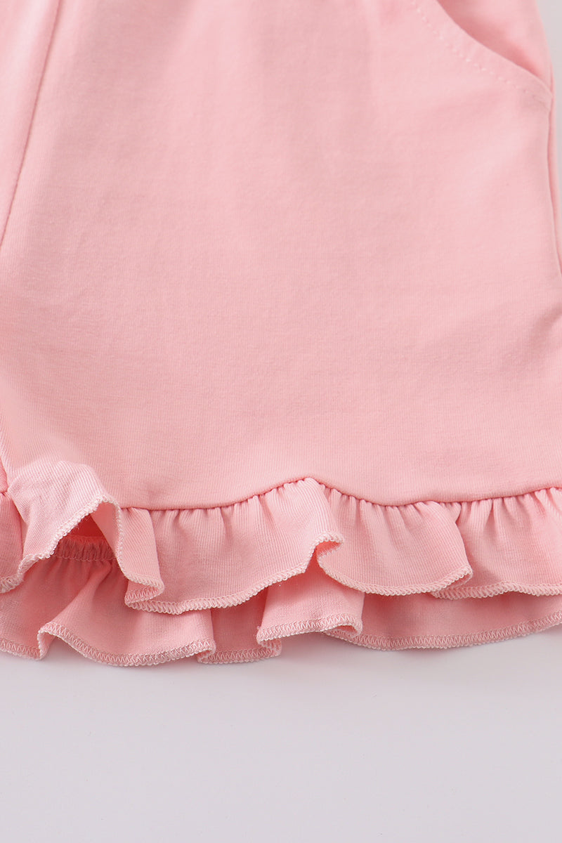 Pink basic ruffle shorts