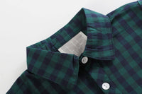 Blue and Green Tartan Boy Dress Shirt