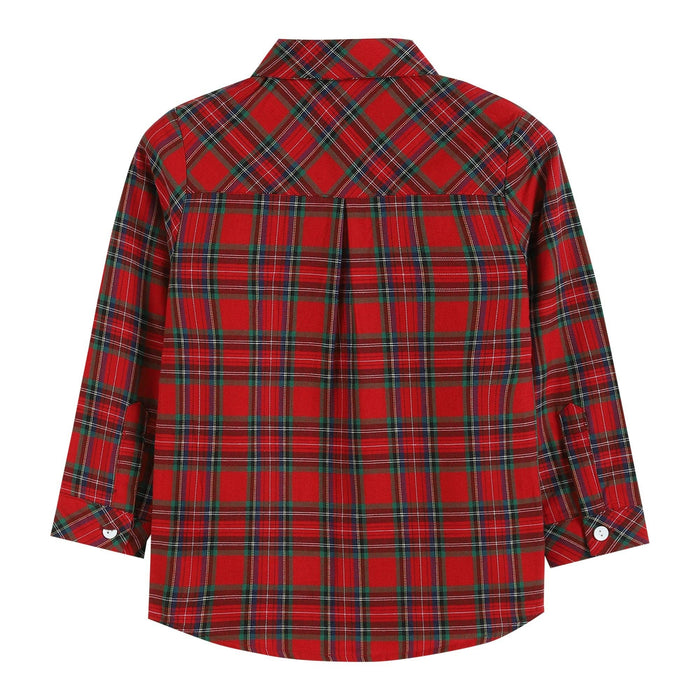 Red and Green Tartan Boy Dress Shirt