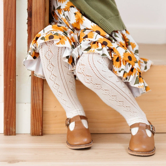 Fancy Knit Tights - Ivory