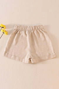 Beige linen girl shorts