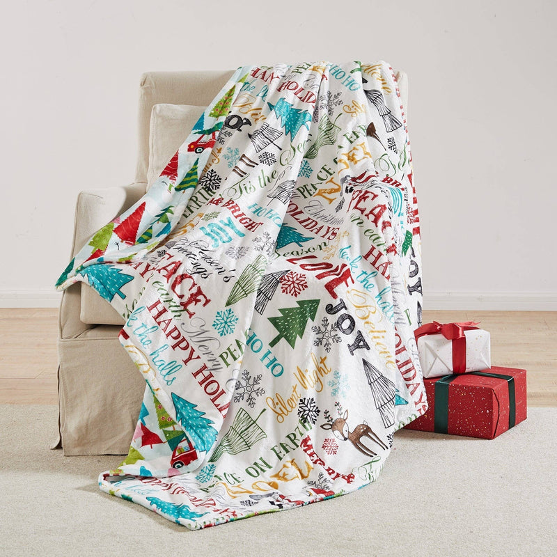 Santa Claus Lane Blanket Reverse Holly Jolly