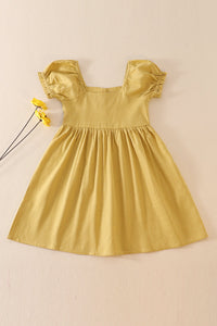 Lemon linen button dress