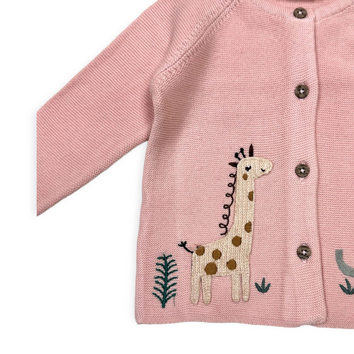 Animal Safari Embroidered Baby Cardigan Sweater (Organic)