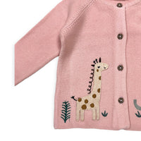 Animal Safari Embroidered Baby Cardigan Sweater (Organic)