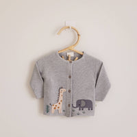 Animal Safari Embroidered Baby Cardigan Sweater (Organic)