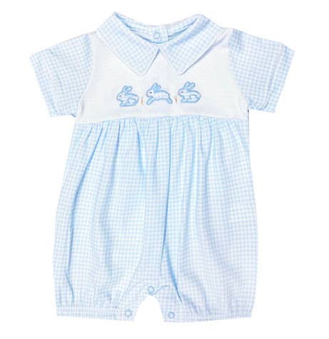 Blue Easter Bunnies Baby Boy Romper