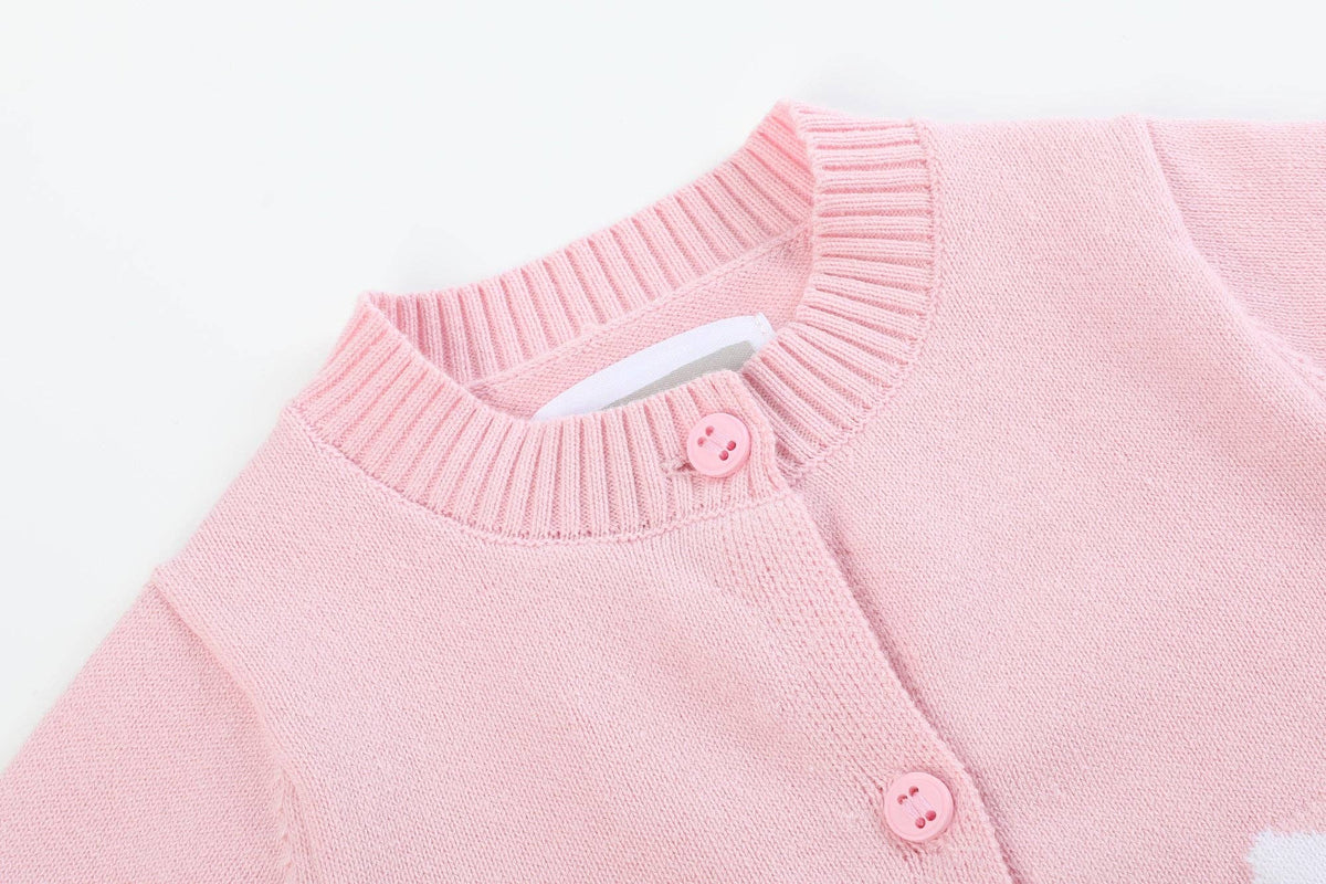 Pink Knit Easter Bunny Cardigan