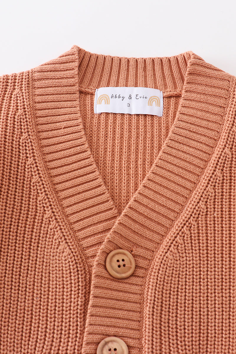 Caramel pocket cardigan sweater