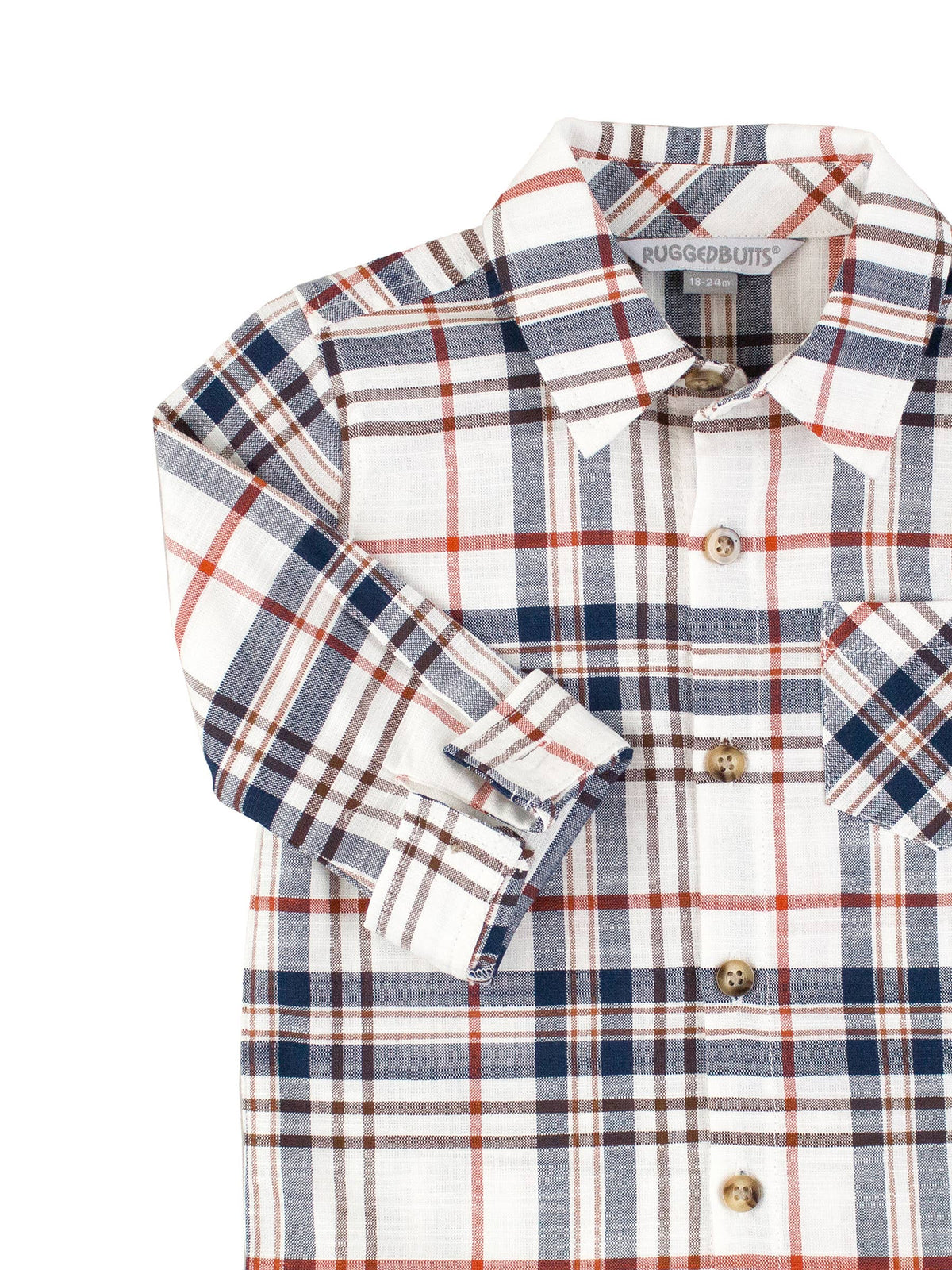 Boys Homegrown Harvest Plaid Long Sleeve Button Down Shirt