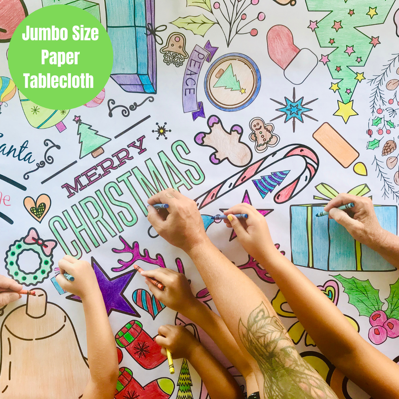 Christmas Coloring Tablecloth | Christmas Family Activity