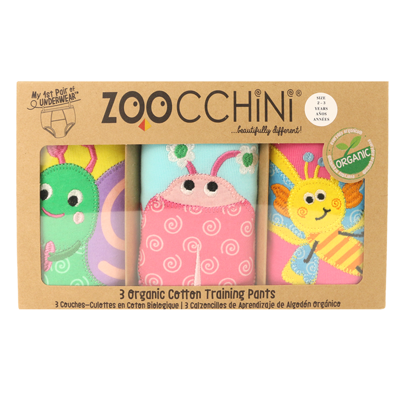Organic Cotton 3 Pc Potty Training Set - Garden Creatures