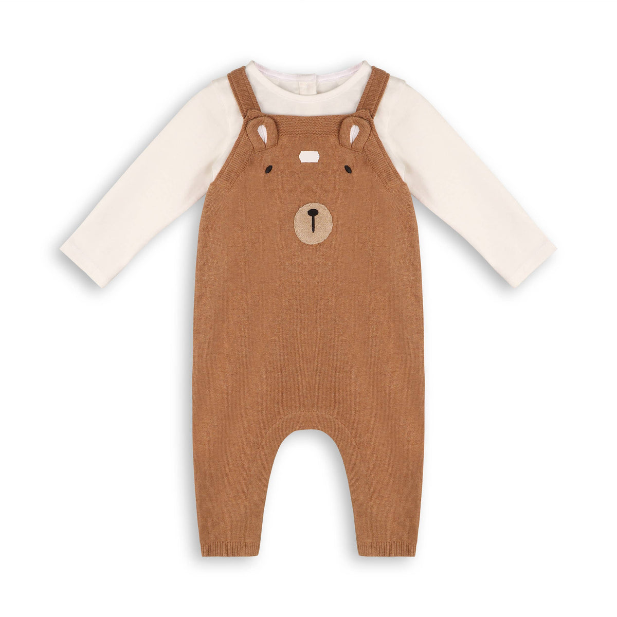 Bear Sweater Knit Baby Overall & Bodysuit Set (Organic)