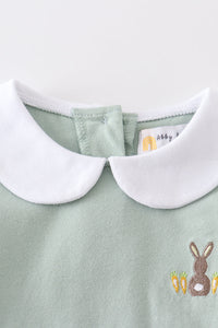 Premium Sage easter bunny embroidery boy top