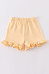 Premium Yellow basic ruffle shorts