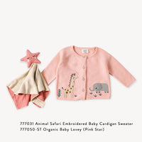 Animal Safari Embroidered Baby Cardigan Sweater (Organic)