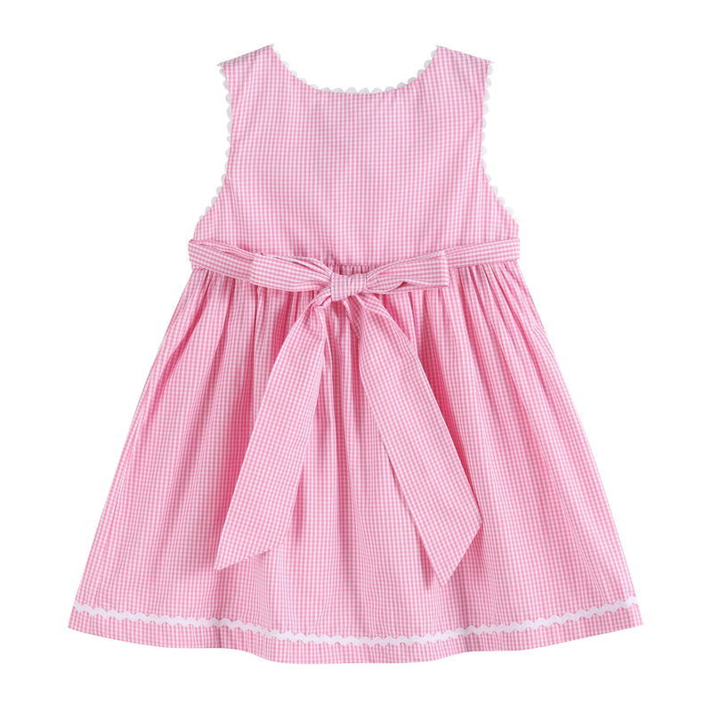 Pink Gingham Bunny Family Button Dress