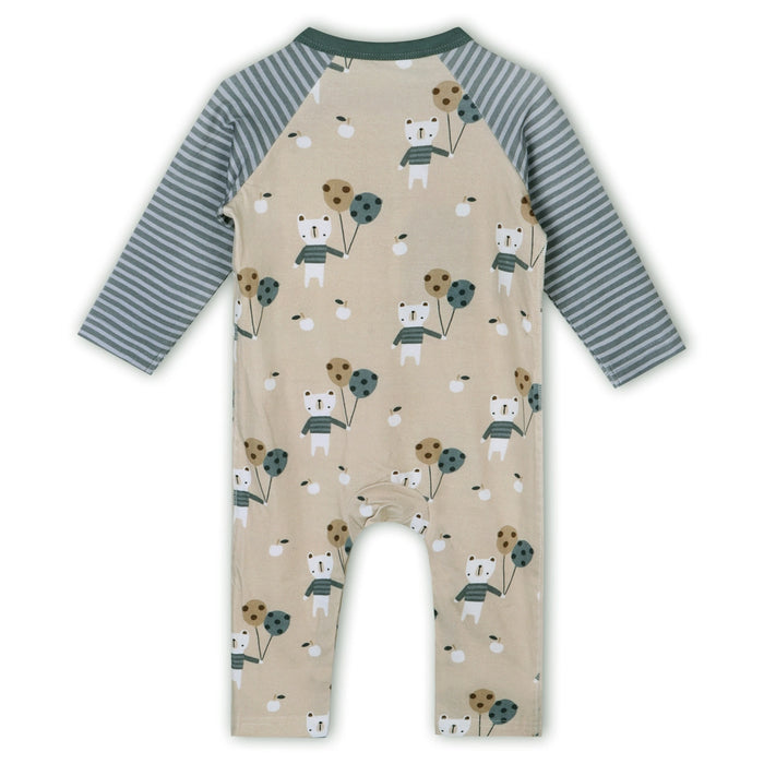 Balloon Bear Baby Kangaroo Pocket Jumpsuit (Organic Jersey)