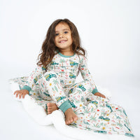 Coastal Christmas Holiday Bamboo Kids Pajamas Sleep Set