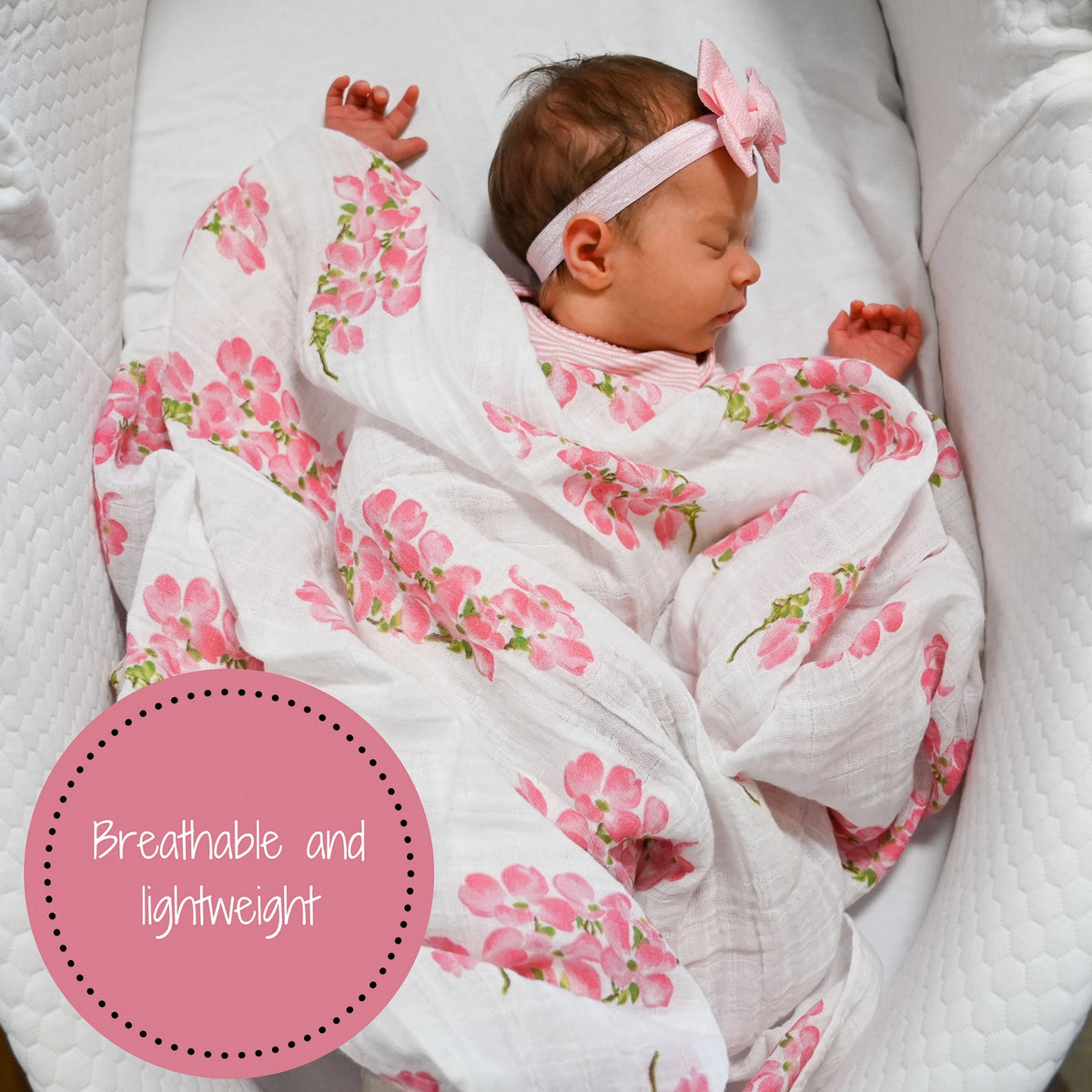 Dogwoods in Bloom Baby Swaddle Blanket