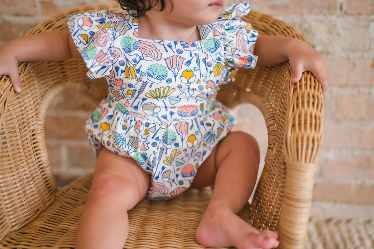 Emmy Romper in Gardenia | Baby Bubble