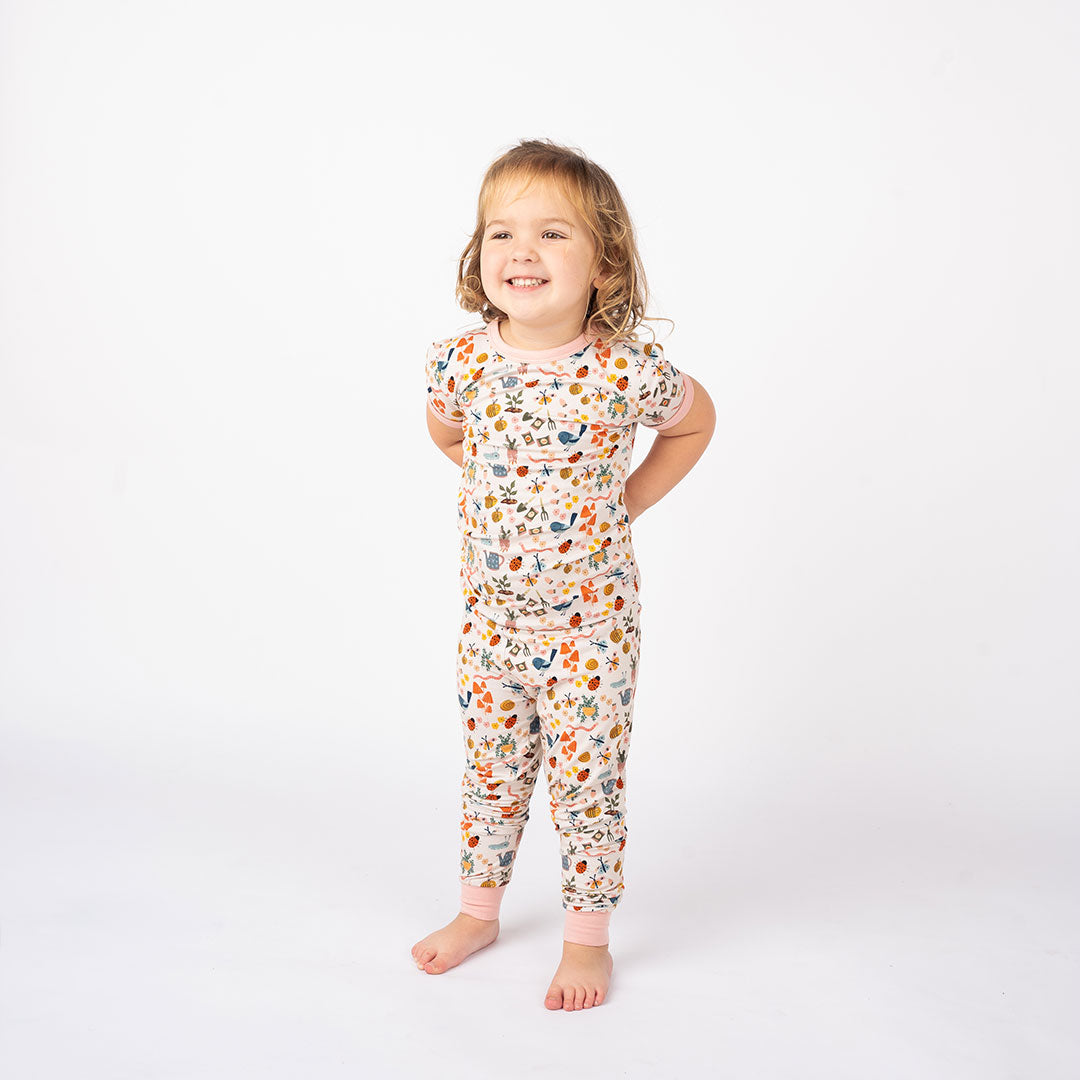 Garden Friends Bamboo Two Piece PJs Short Sleeves