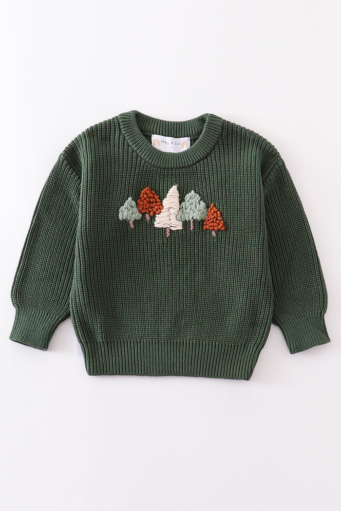 Hand made green christmas tree sweater