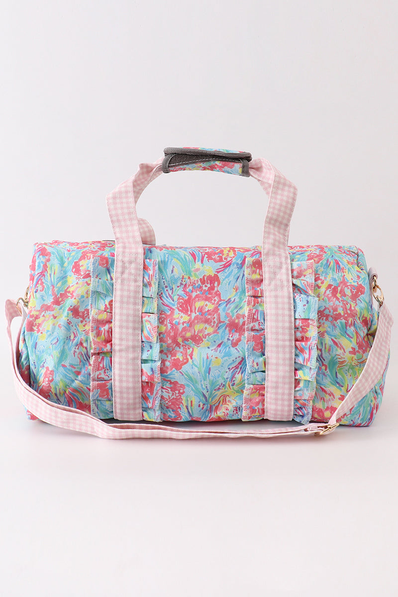 Green floral travel bag