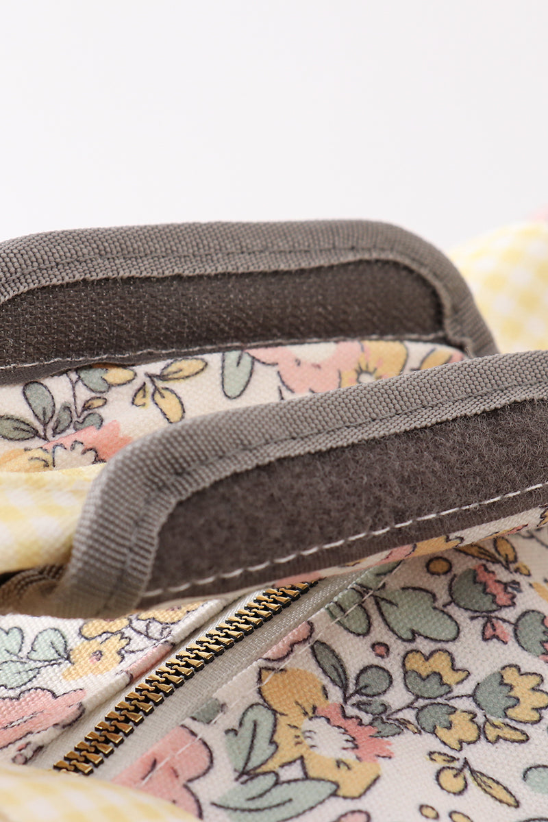 Yellow floral travel bag