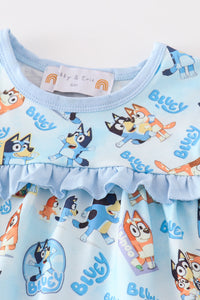 Blue character baby girl set