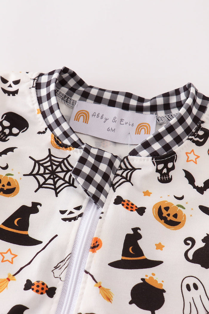 Halloween zip boy romper