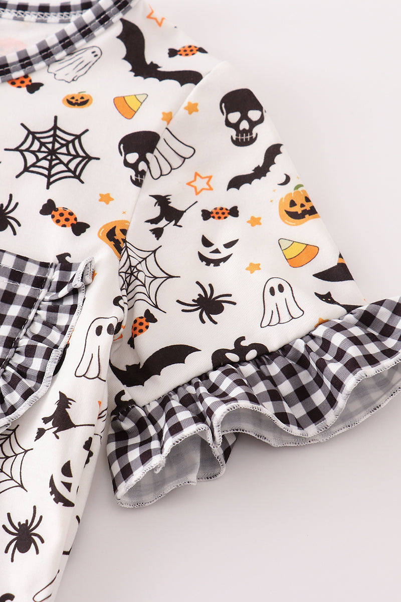 Halloween zip girl pajamas set