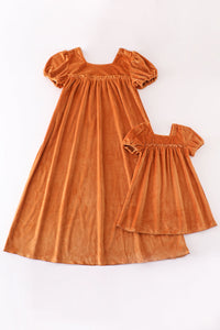 Carmel velvet mom & me dress