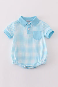 Blue gingham boy bubble