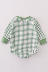 Green clover embroidery boy bubble