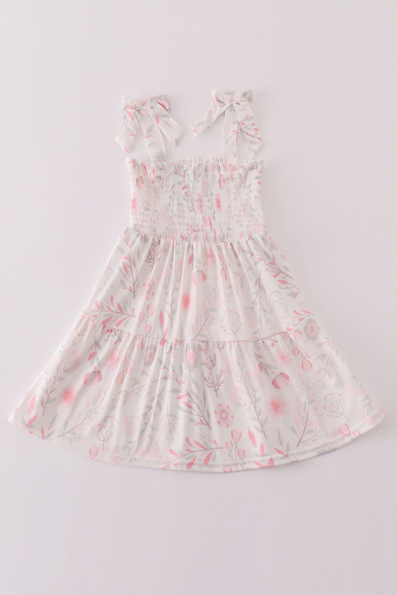 Pink blush meadow smocked mom&me dress