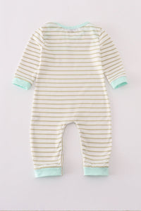 Khaki stripe romper