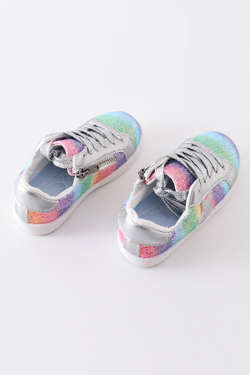 Rainbow star glitter sneaker (toddler to big kids)