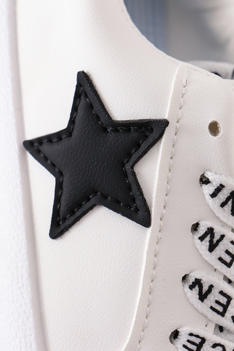 White black star glitter sneaker (toddler to big kids)