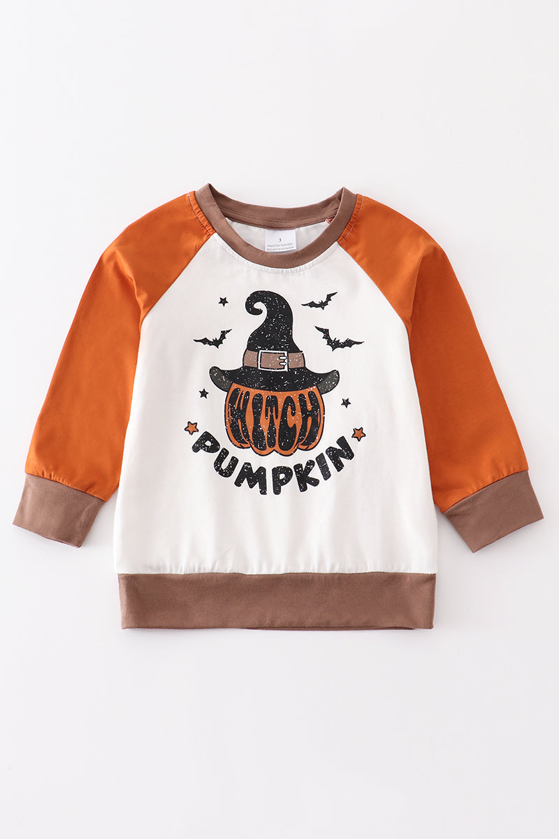 Halloween pumpkin boy top