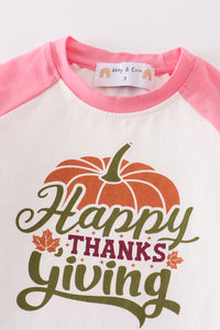 Thanksgiving pumpkin girl top