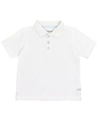 White Pique Short Sleeve Polo Shirt