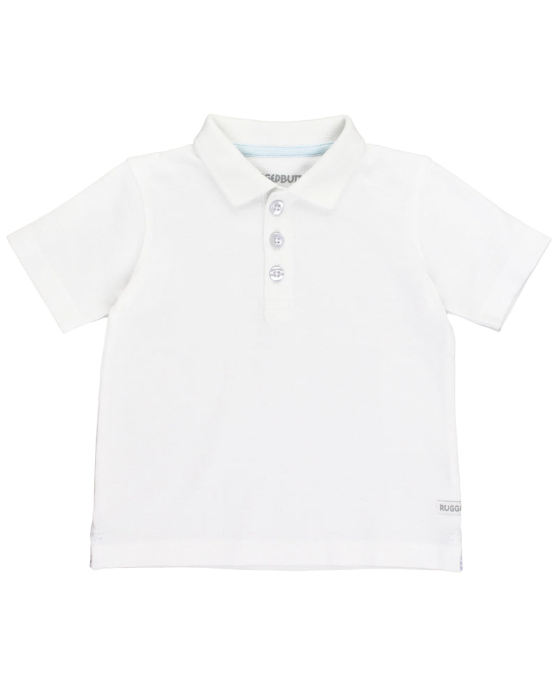 White Pique Short Sleeve Polo Shirt