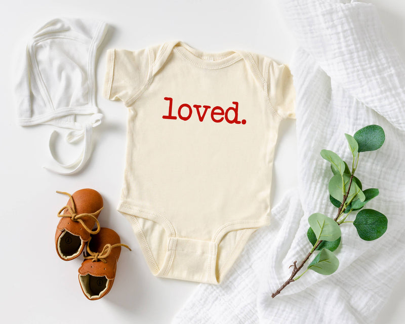 Valentine Loved Natural Color Baby Bodysuit